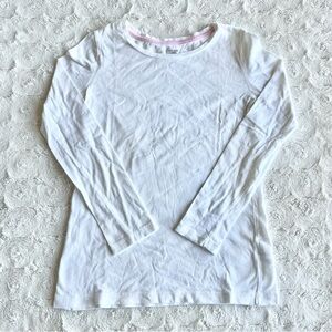 Cherokee Shirt Tee Girls Large White Cotton Long Sleeve Classic Neutral Layering